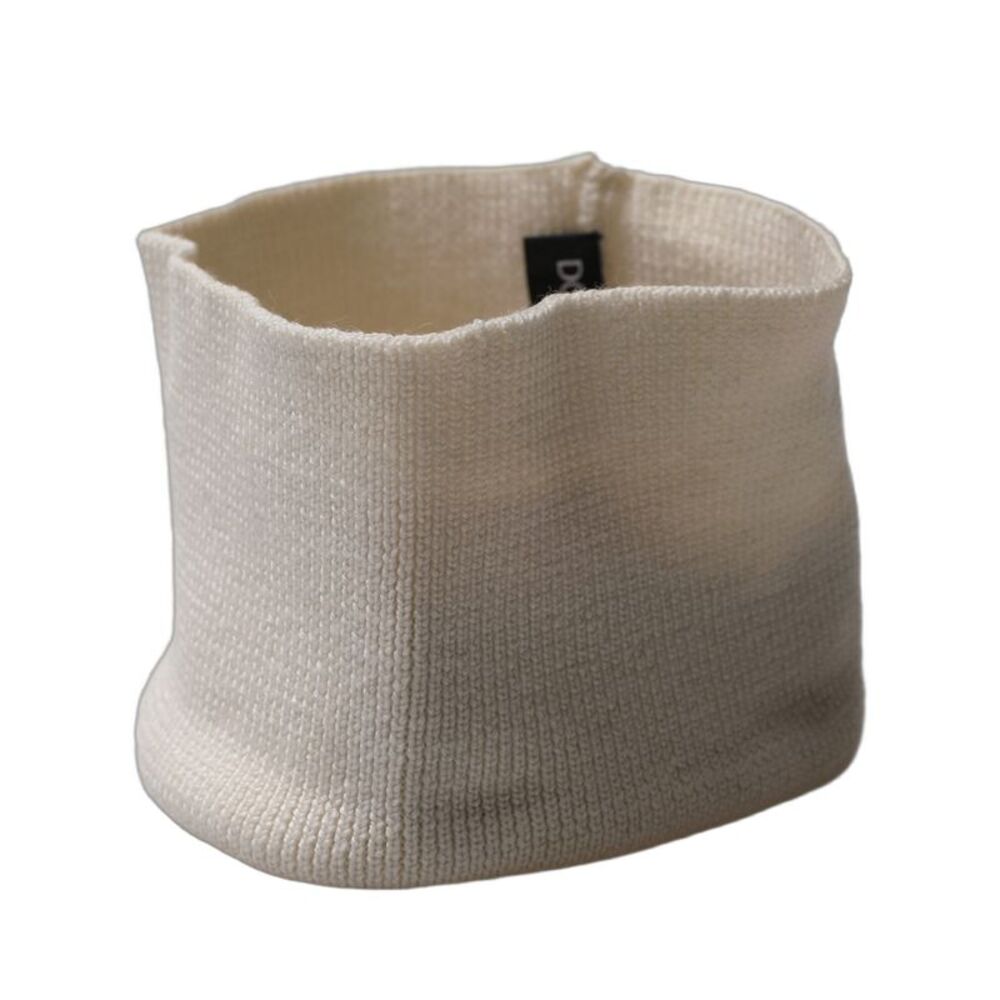 Dolce & Gabbana Men White Polyester Knitted Neck Warmer Men's Scarf